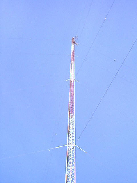 A typical AM and FM broadcast tower serviced and maintained by MonsterFM.com.